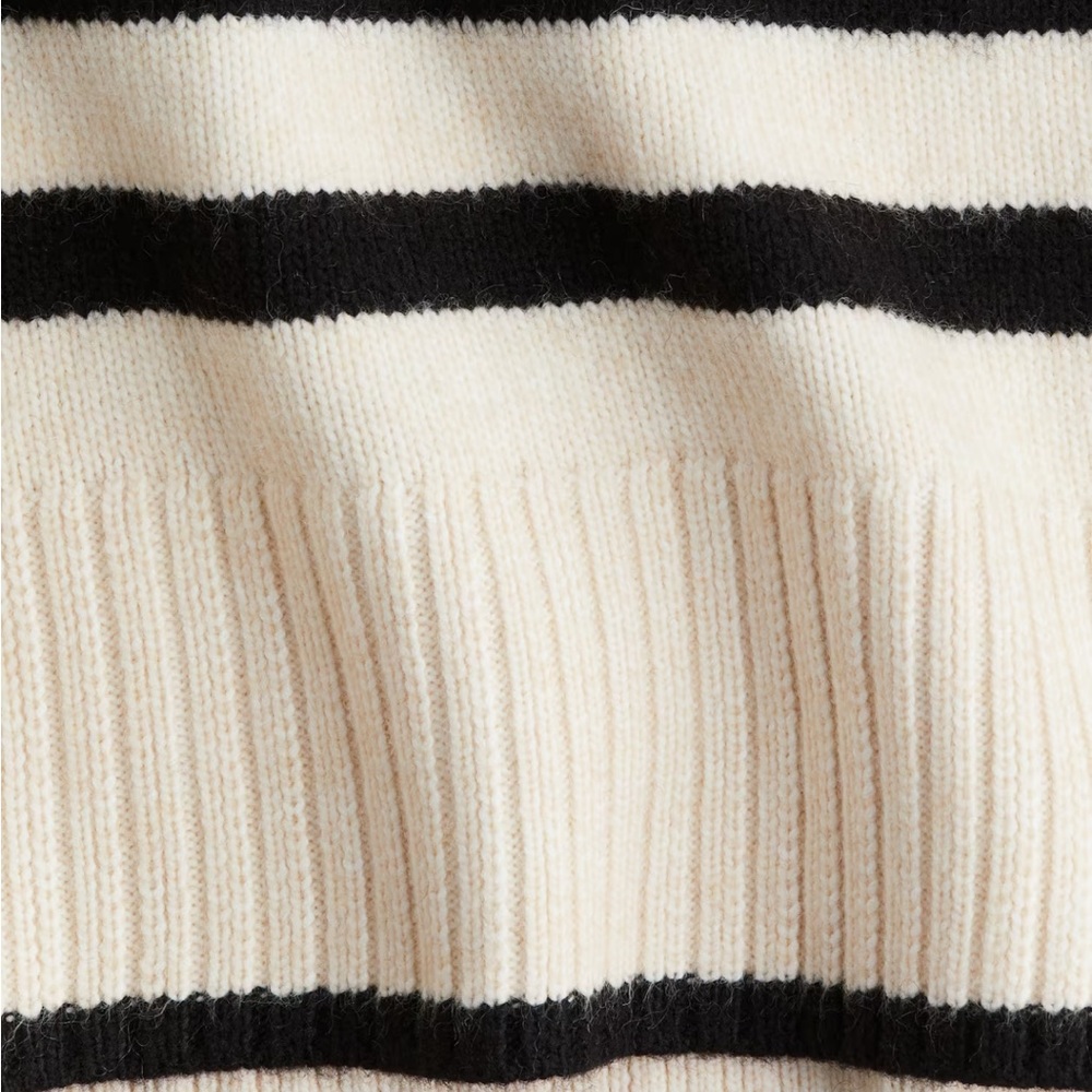 Striped Black and Cream Women's Sweater